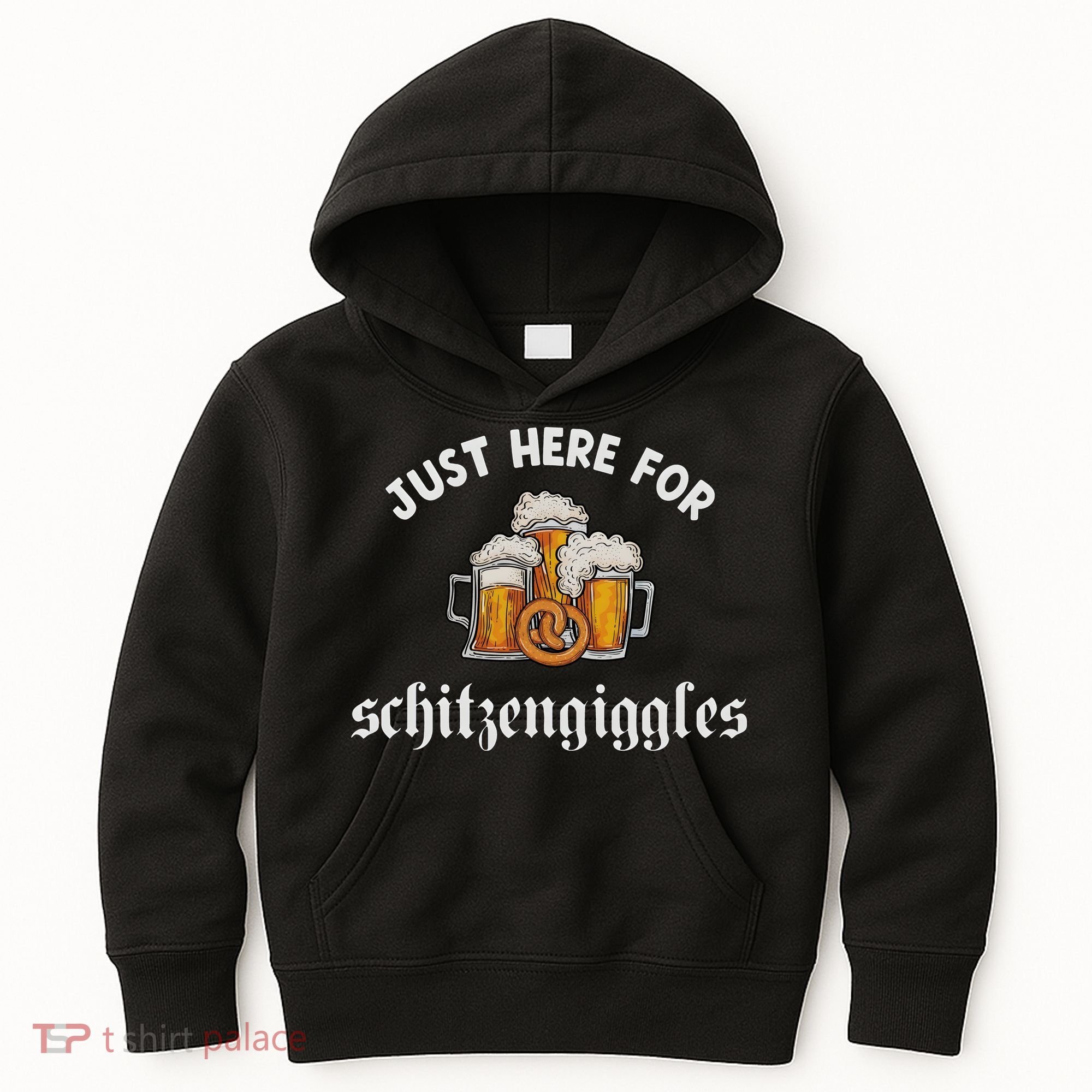 Just Here For Schitzengiggles Oktoberfest Drinking Team Kids Hoodie