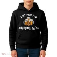 Just Here For Schitzengiggles Oktoberfest Drinking Team Kids Hoodie thumb 4