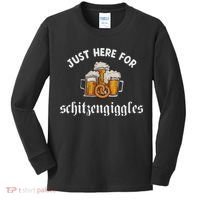 Just Here For Schitzengiggles Oktoberfest Drinking Team Kids Long Sleeve Shirt thumb 0