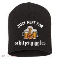 Just Here For Schitzengiggles Oktoberfest Drinking Team Short Acrylic Beanie thumb 0