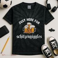 Just Here For Schitzengiggles Oktoberfest Drinking Team Kids Tie-Dye T-Shirt thumb 2