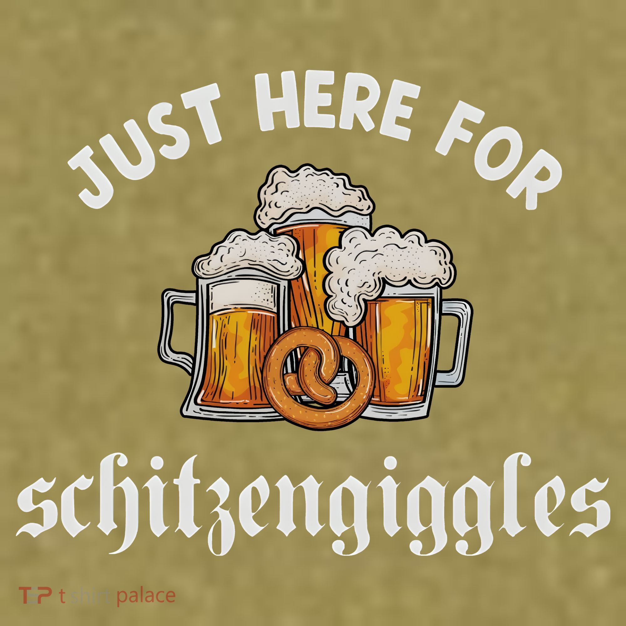 Just Here For Schitzengiggles Oktoberfest Drinking Team Garment-Dyed Women's Muscle Tee
