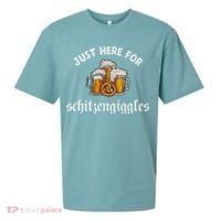 Just Here For Schitzengiggles Oktoberfest Drinking Team Sueded Cloud Jersey T-Shirt thumb 0