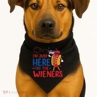 Just Here For The Wieners USA-Made Doggie Bandana thumb 1