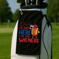 Just Here For The Wieners Golf Towel thumb 2
