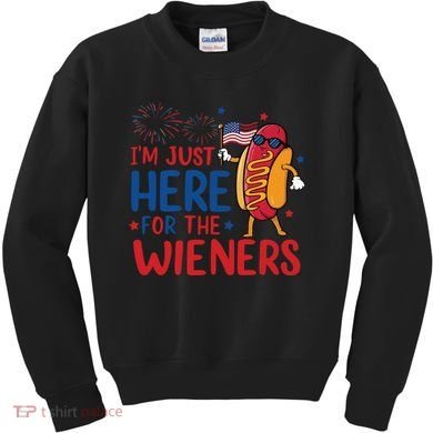 Just Here For The Wieners Kids Sweatshirt