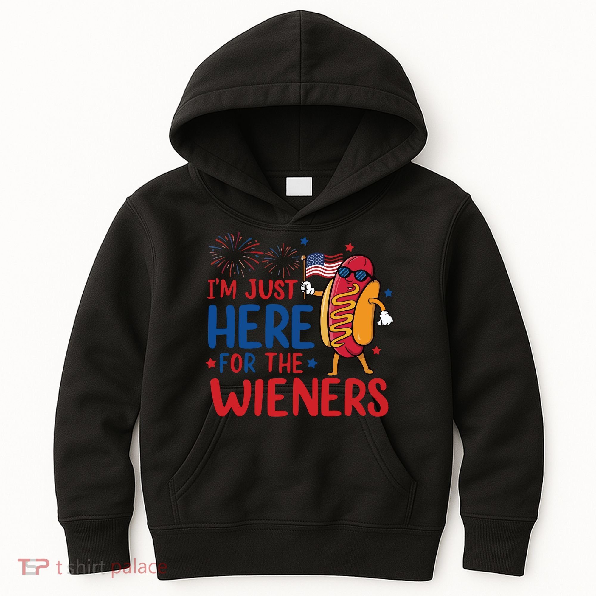Just Here For The Wieners Kids Hoodie