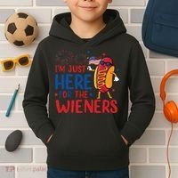 Just Here For The Wieners Kids Hoodie thumb 2