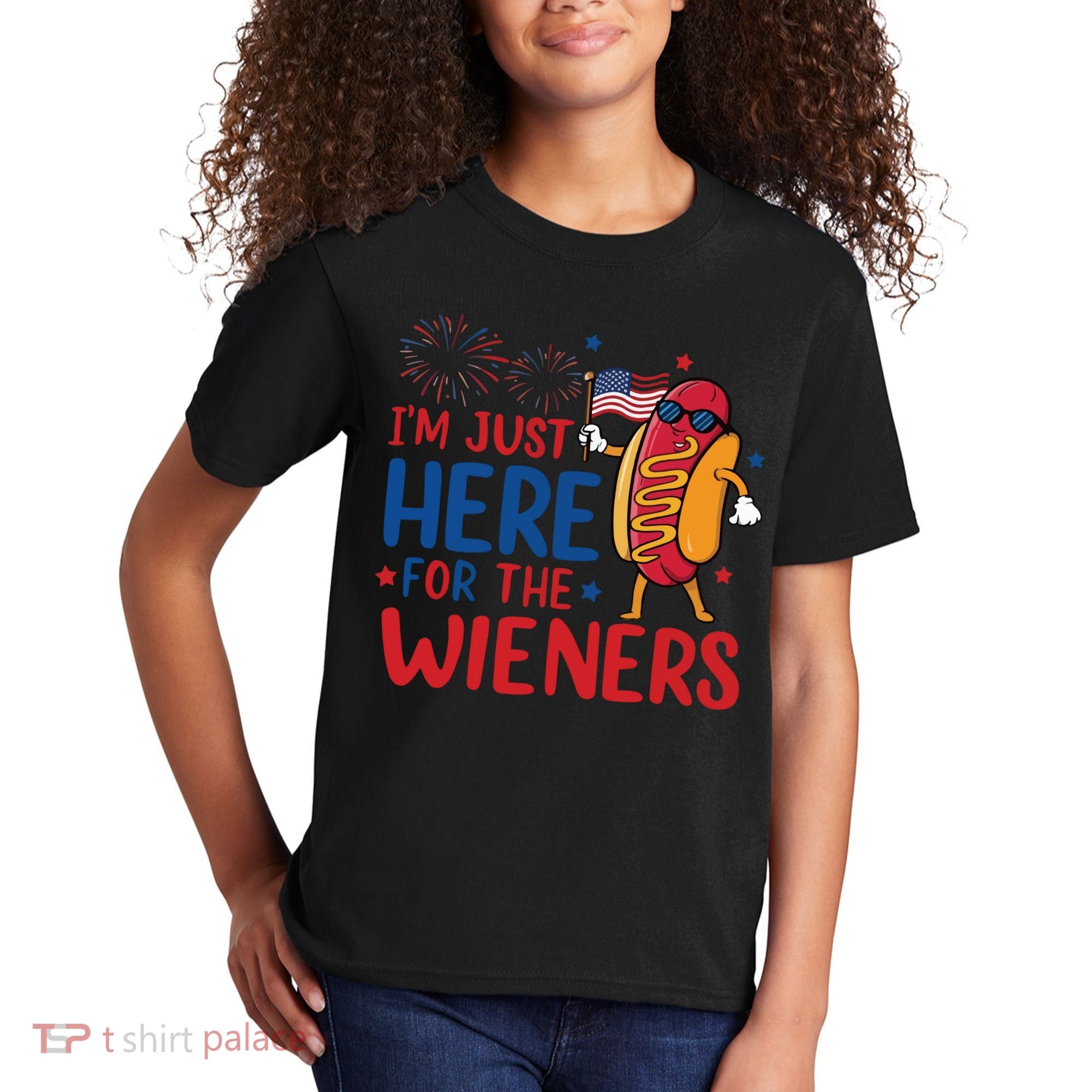 Just Here For The Wieners Kids T-Shirt