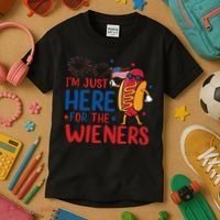 Just Here For The Wieners Kids T-Shirt thumb 3