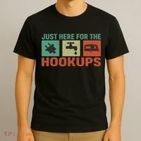 Just Here For The Hookups Motorhome Camping Rv T-Shirt thumb 3