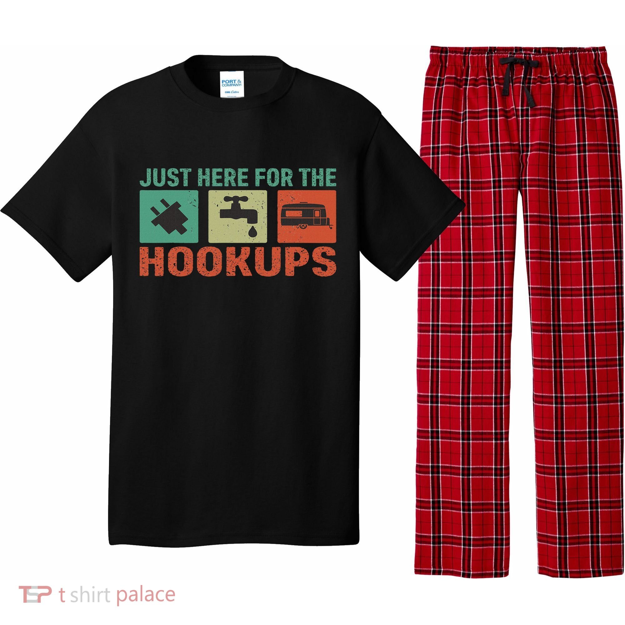 Just Here For The Hookups Motorhome Camping Rv Pajama Set