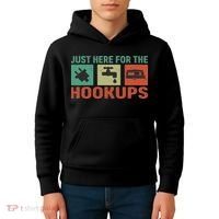 Just Here For The Hookups Motorhome Camping Rv Kids Hoodie thumb 4