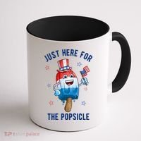 Just Here For The Popsicle 4th Of July Funny Festive Coffee Mug thumb 1