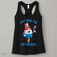 Just Here For The Popsicle 4th Of July Funny Festive Women's Tank Top thumb 3