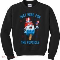 Just Here For The Popsicle 4th Of July Funny Festive Kids Sweatshirt thumb 0