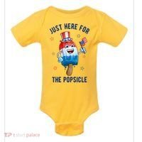 Just Here For The Popsicle 4th Of July Funny Festive Baby Bodysuit thumb 0