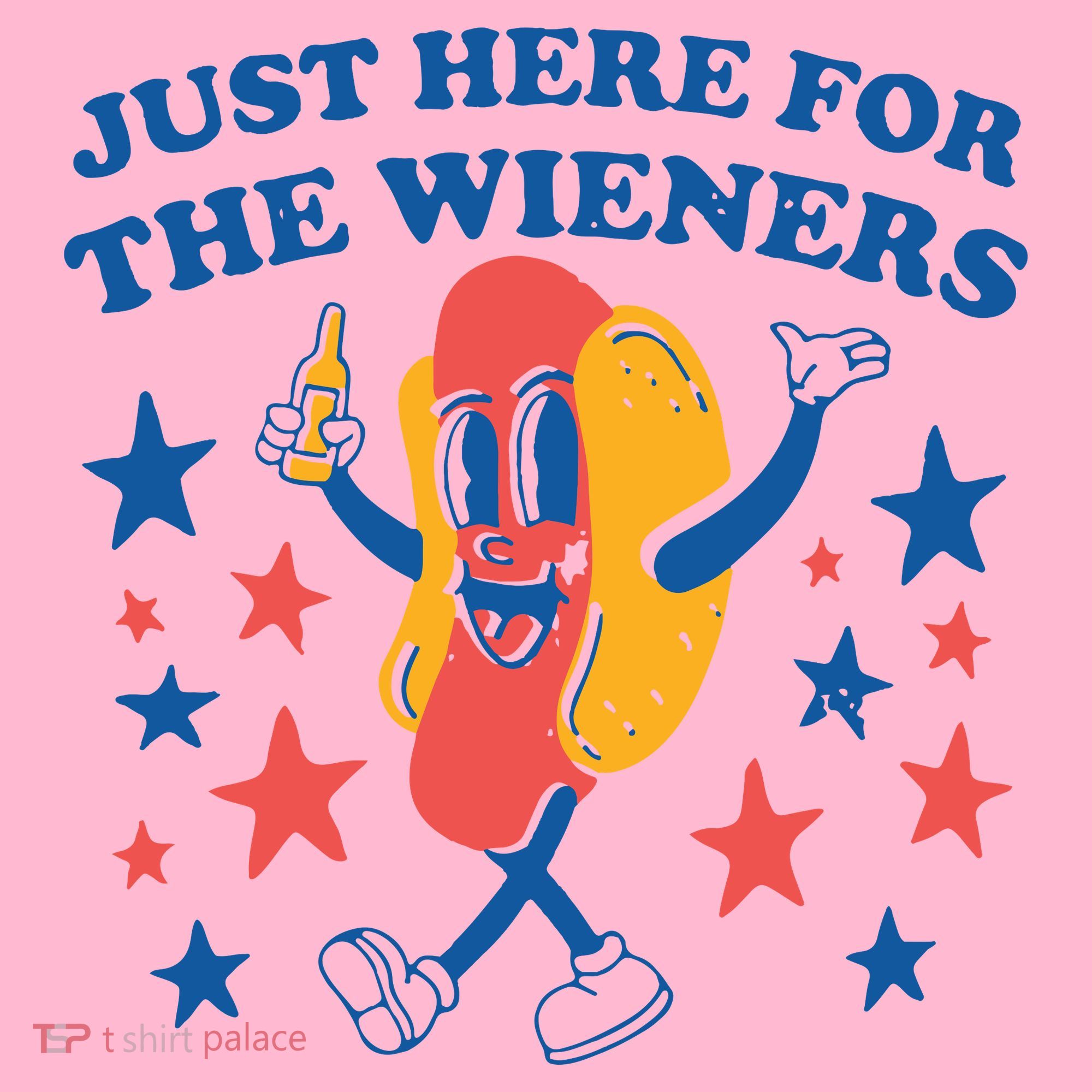 Just Here For The Wieners 4th Of July Funny Hot Dot Coaster