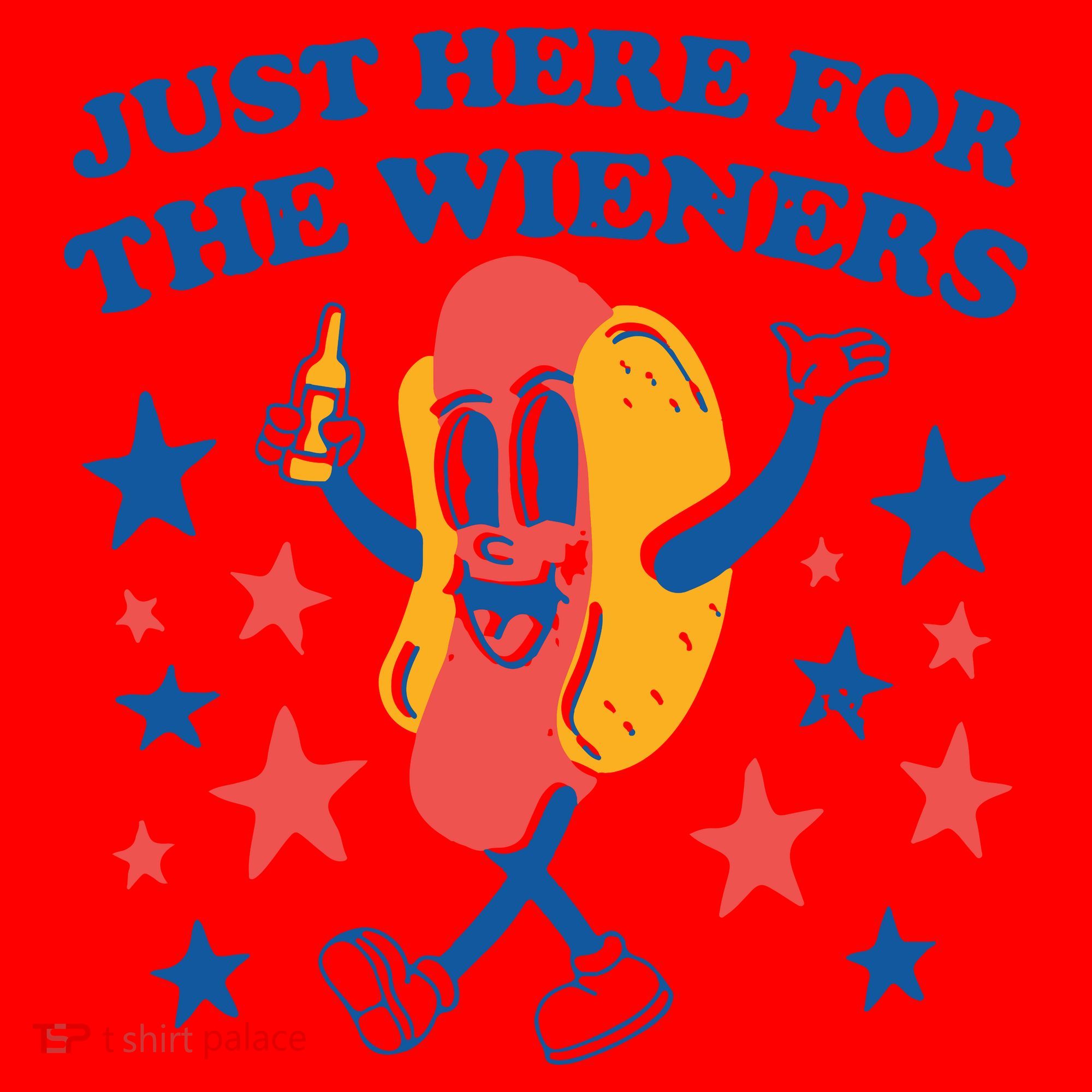 Just Here For The Wieners 4th Of July Funny Hot Dot Santa Hat