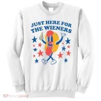 Just Here For The Wieners 4th Of July Funny Hot Dot Sweatshirt thumb 0