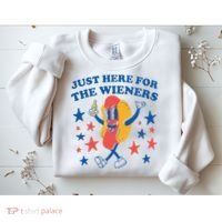 Just Here For The Wieners 4th Of July Funny Hot Dot Sweatshirt thumb 2