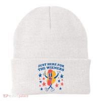 Just Here For The Wieners 4th Of July Funny Hot Dot Beanie thumb 0