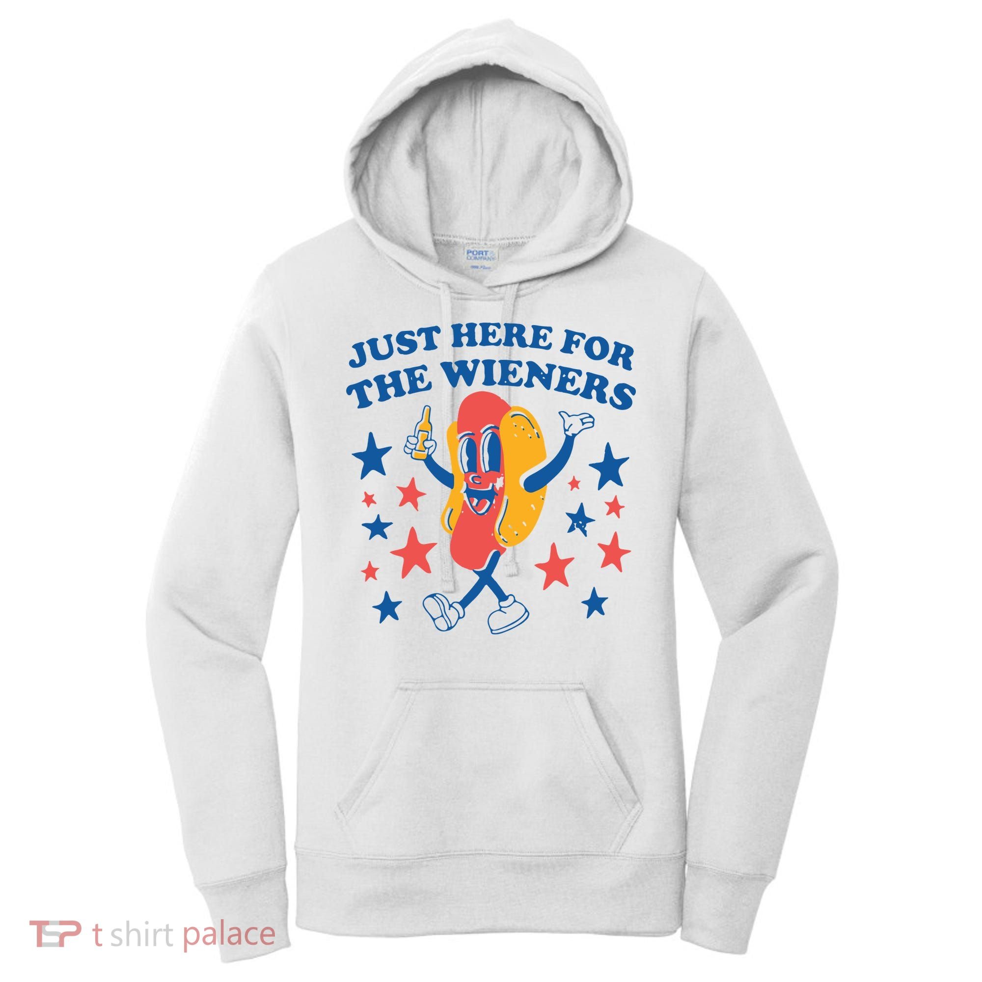 Just Here For The Wieners 4th Of July Funny Hot Dot Women's Hoodie