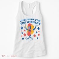 Just Here For The Wieners 4th Of July Funny Hot Dot Women's Tank Top thumb 0
