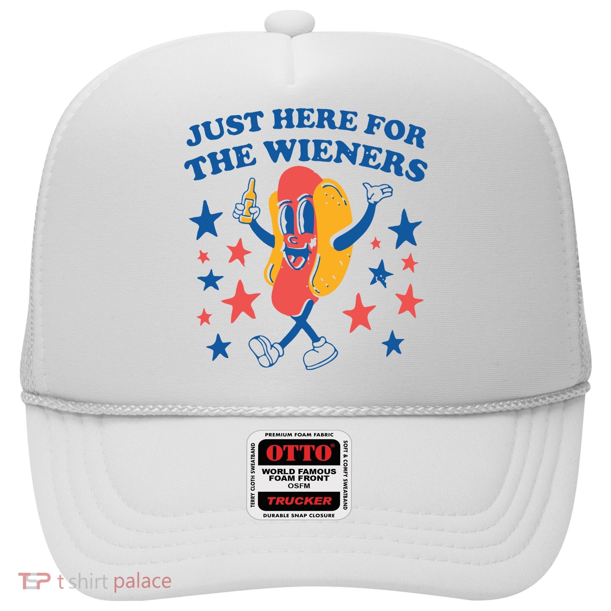Just Here For The Wieners 4th Of July Funny Hot Dot Hat