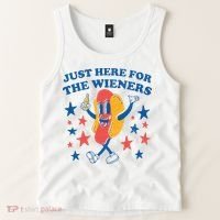 Just Here For The Wieners 4th Of July Funny Hot Dot Tank Top thumb 2