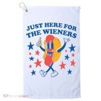 Just Here For The Wieners 4th Of July Funny Hot Dot Golf Towel thumb 0