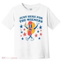 Just Here For The Wieners 4th Of July Funny Hot Dot Toddler T-Shirt thumb 0