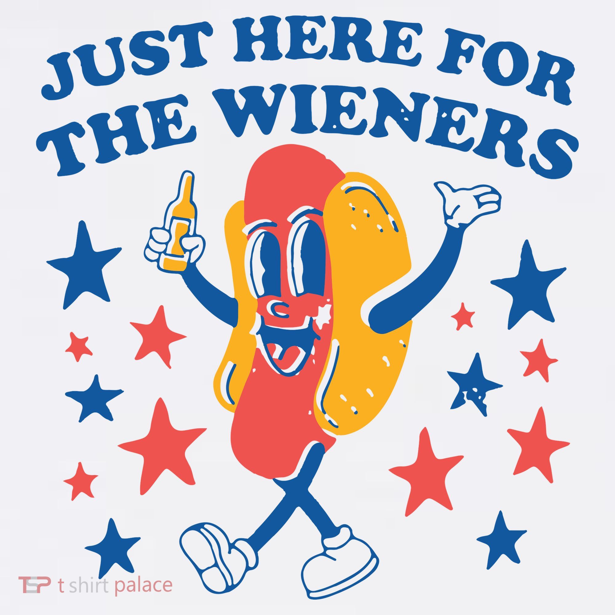 Just Here For The Wieners 4th Of July Funny Hot Dot Women's T-Shirt