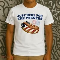 Just Here For The Wieners 4th Of July T-Shirt thumb 3