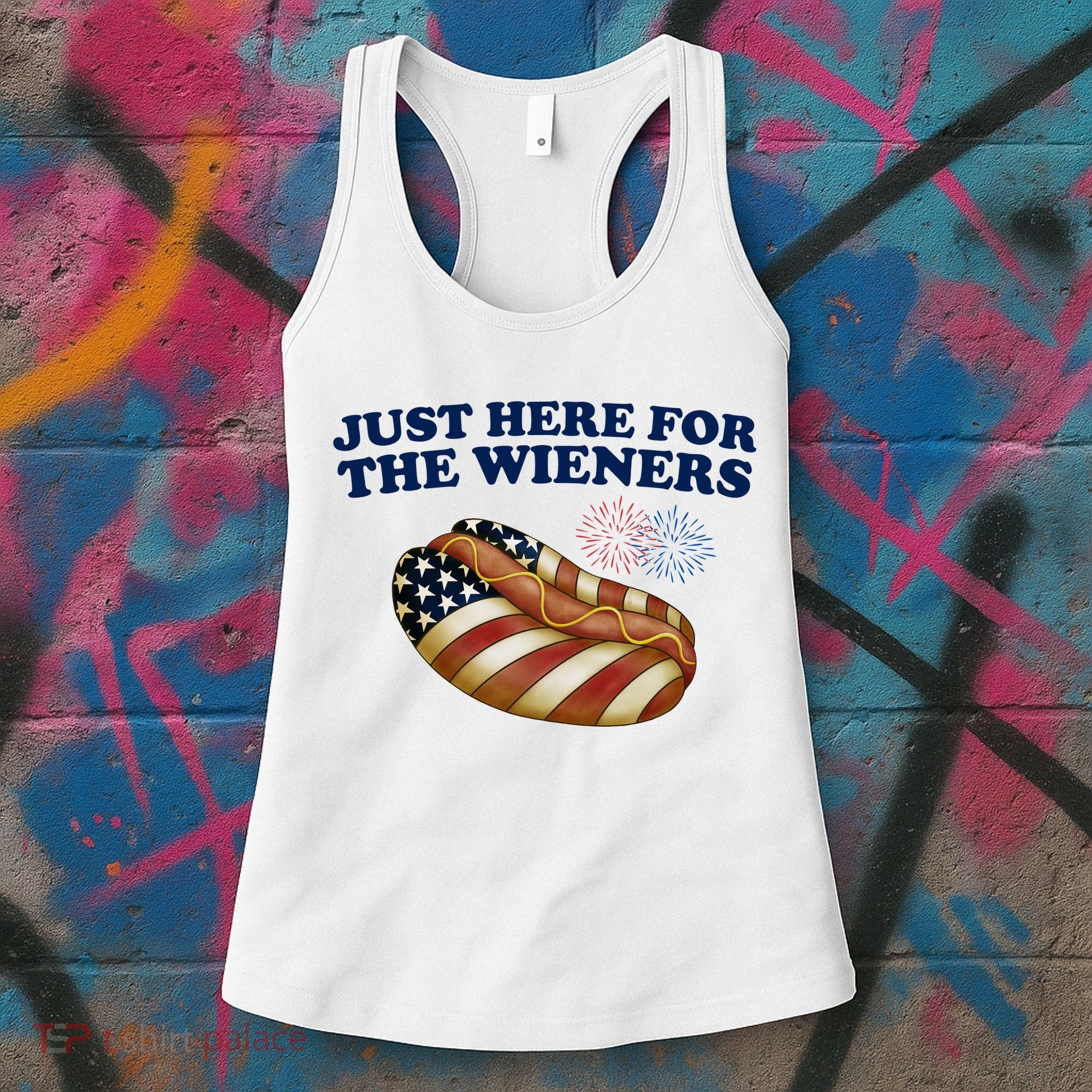 Just Here For The Wieners 4th Of July Women's Tank Top