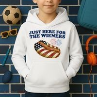 Just Here For The Wieners 4th Of July Kids Hoodie thumb 2