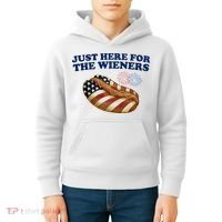 Just Here For The Wieners 4th Of July Kids Hoodie thumb 4