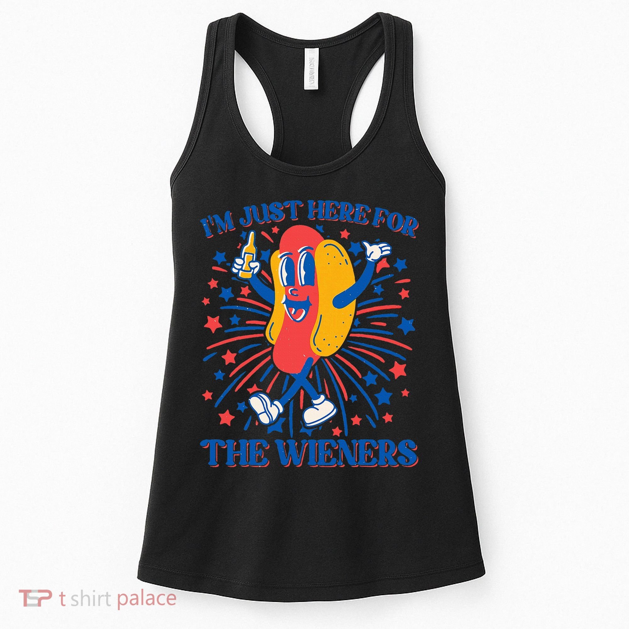 Just Here For The Wieners Hot Dog 4th Of July Women's Tank Top