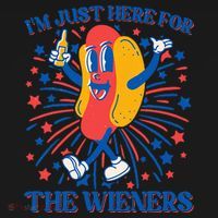 Just Here For The Wieners Hot Dog 4th Of July Women's Tank Top thumb 5