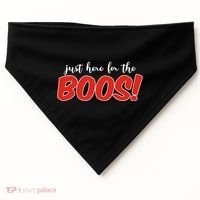 Just Here For The Boos Funny Halloween USA-Made Doggie Bandana thumb 0