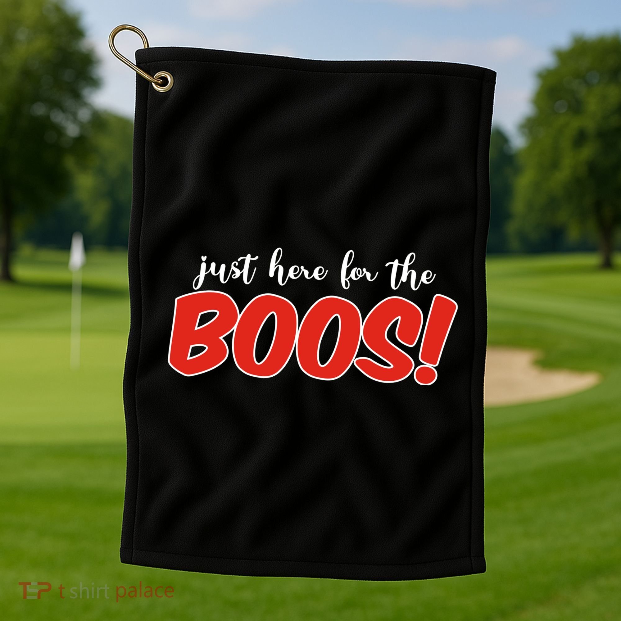 Just Here For The Boos Funny Halloween Golf Towel