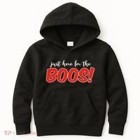 Just Here For The Boos Funny Halloween Kids Hoodie thumb 0