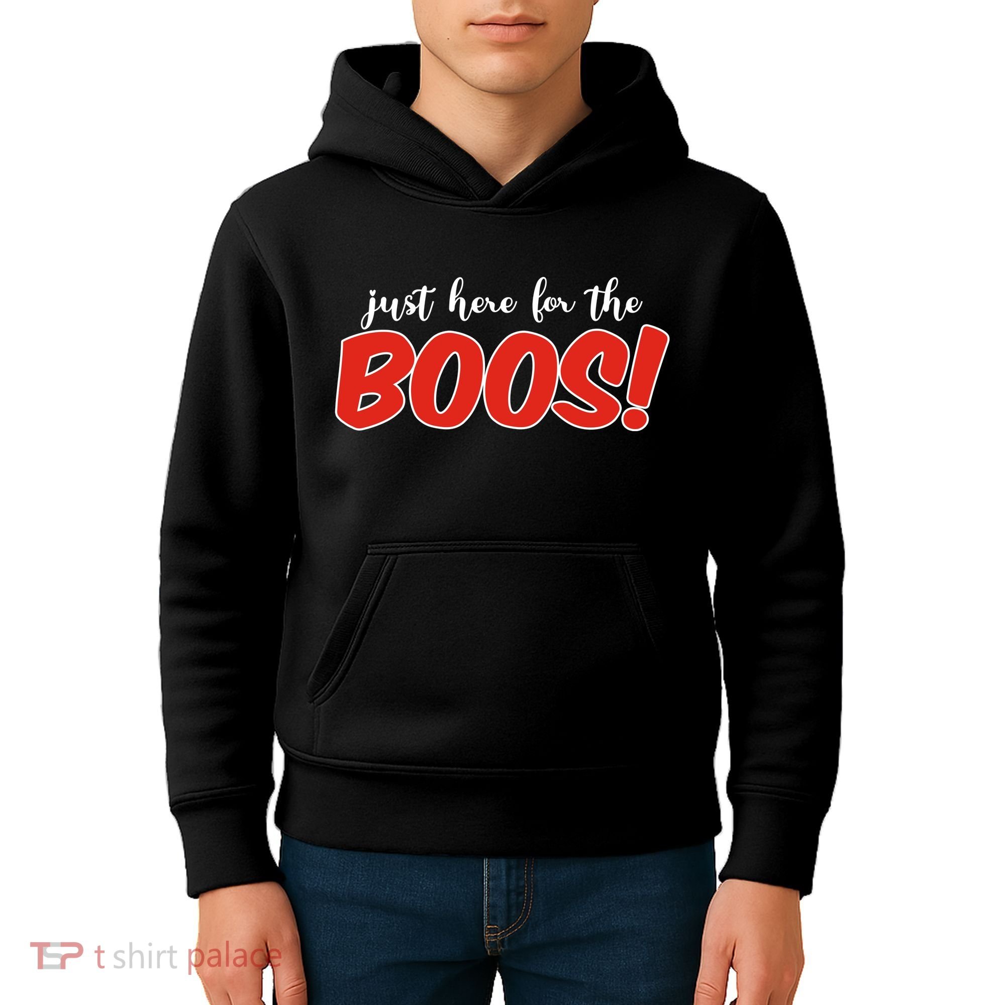 Just Here For The Boos Funny Halloween Kids Hoodie
