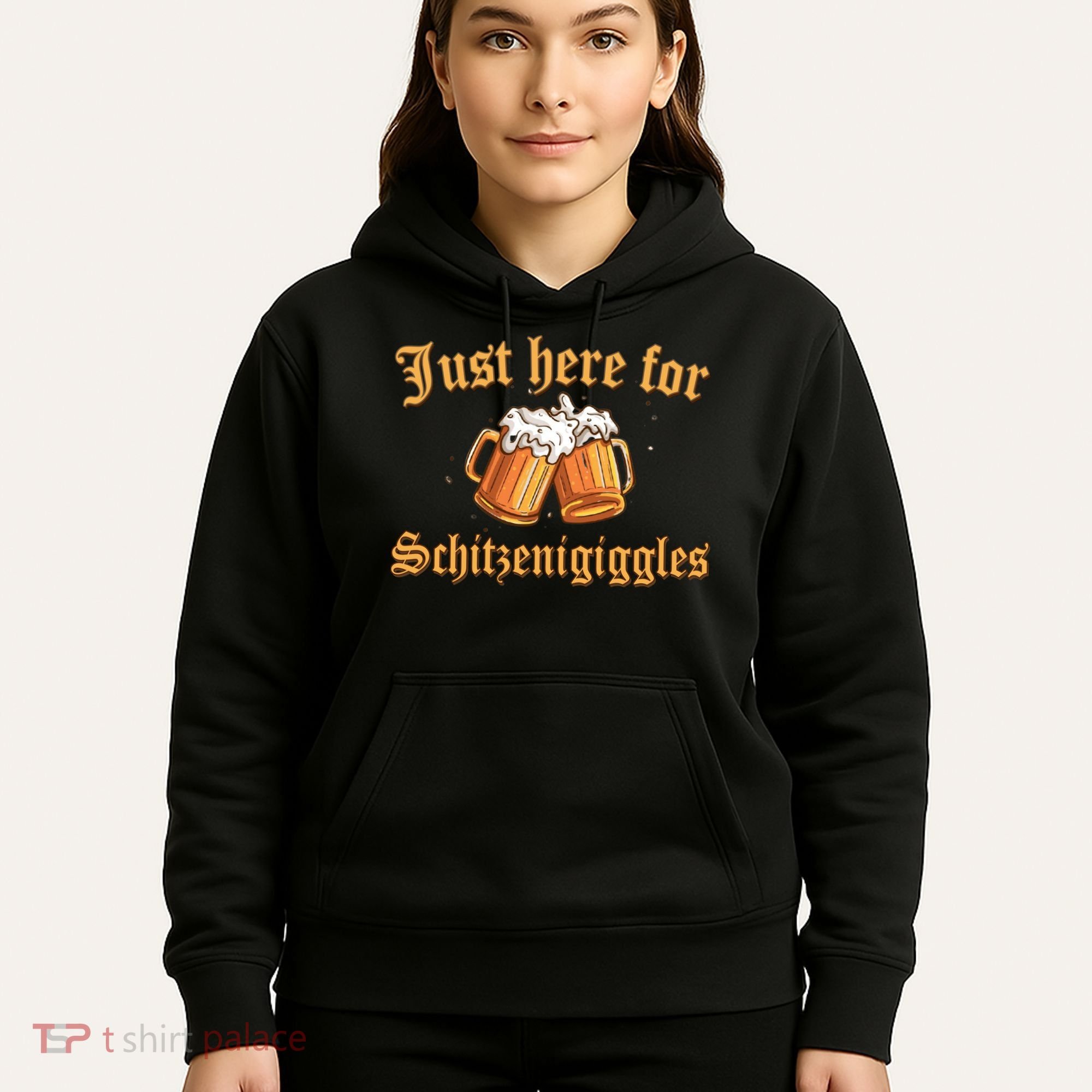 Just Here For Schitzengiggles Funny Oktoberfest Hoodie