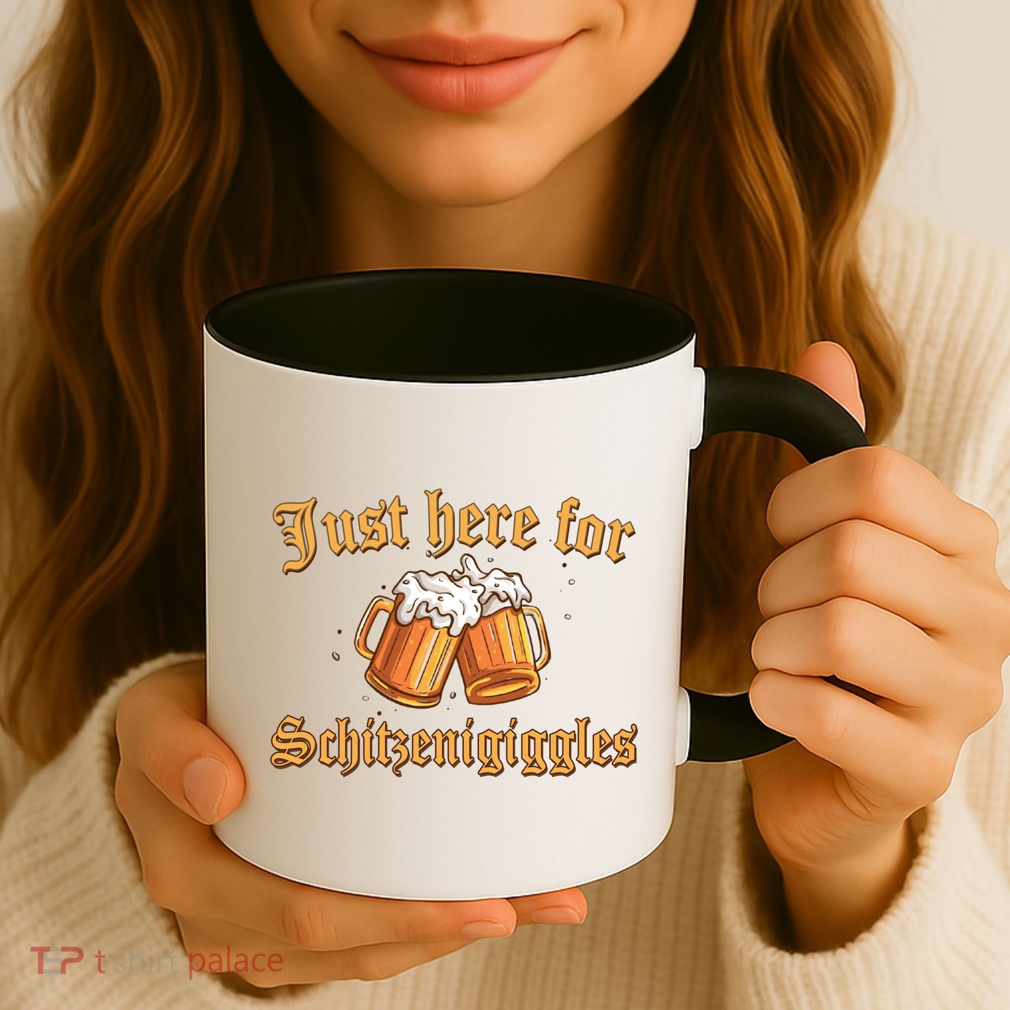 Just Here For Schitzengiggles Funny Oktoberfest Coffee Mug