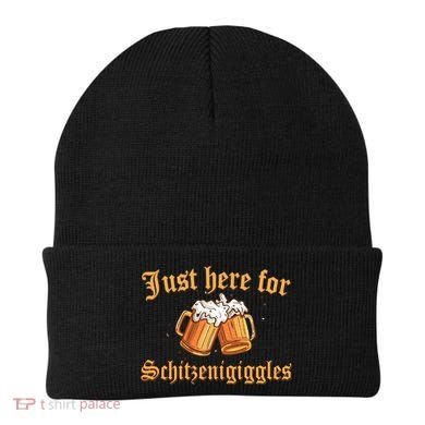 Just Here For Schitzengiggles Funny Oktoberfest Beanie