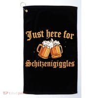 Just Here For Schitzengiggles Funny Oktoberfest Golf Towel thumb 0