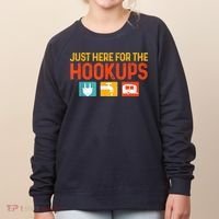 Just Here For The Hookups Motorhome Camping Rv Women's Sweatshirt thumb 0