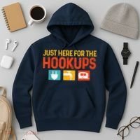 Just Here For The Hookups Motorhome Camping Rv Hoodie thumb 3