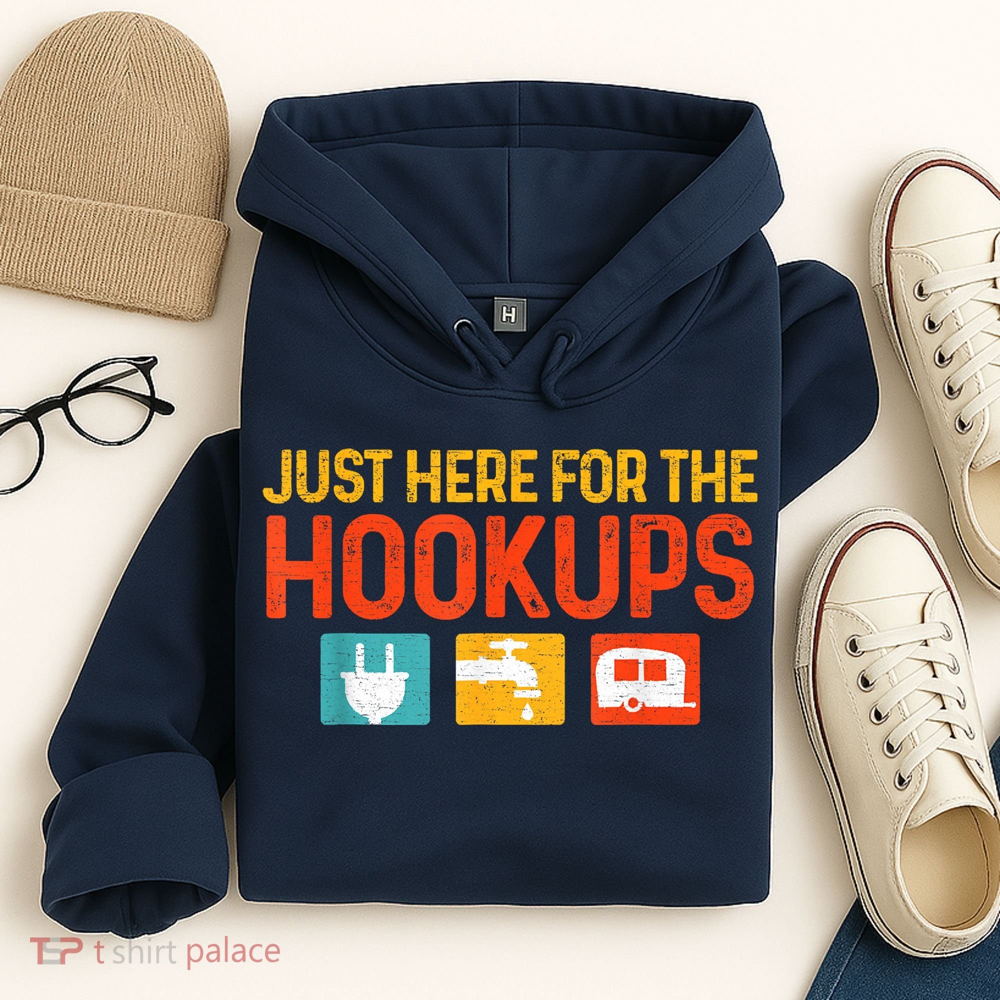 Just Here For The Hookups Motorhome Camping Rv Hoodie